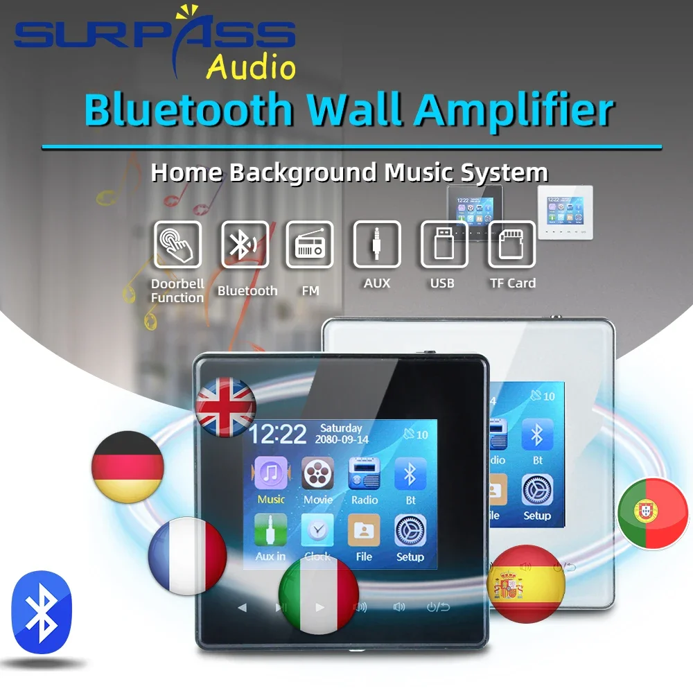 Smart Home Touchscreen Control Panel - Home Bluetooth Wall Amplifier Smart Home