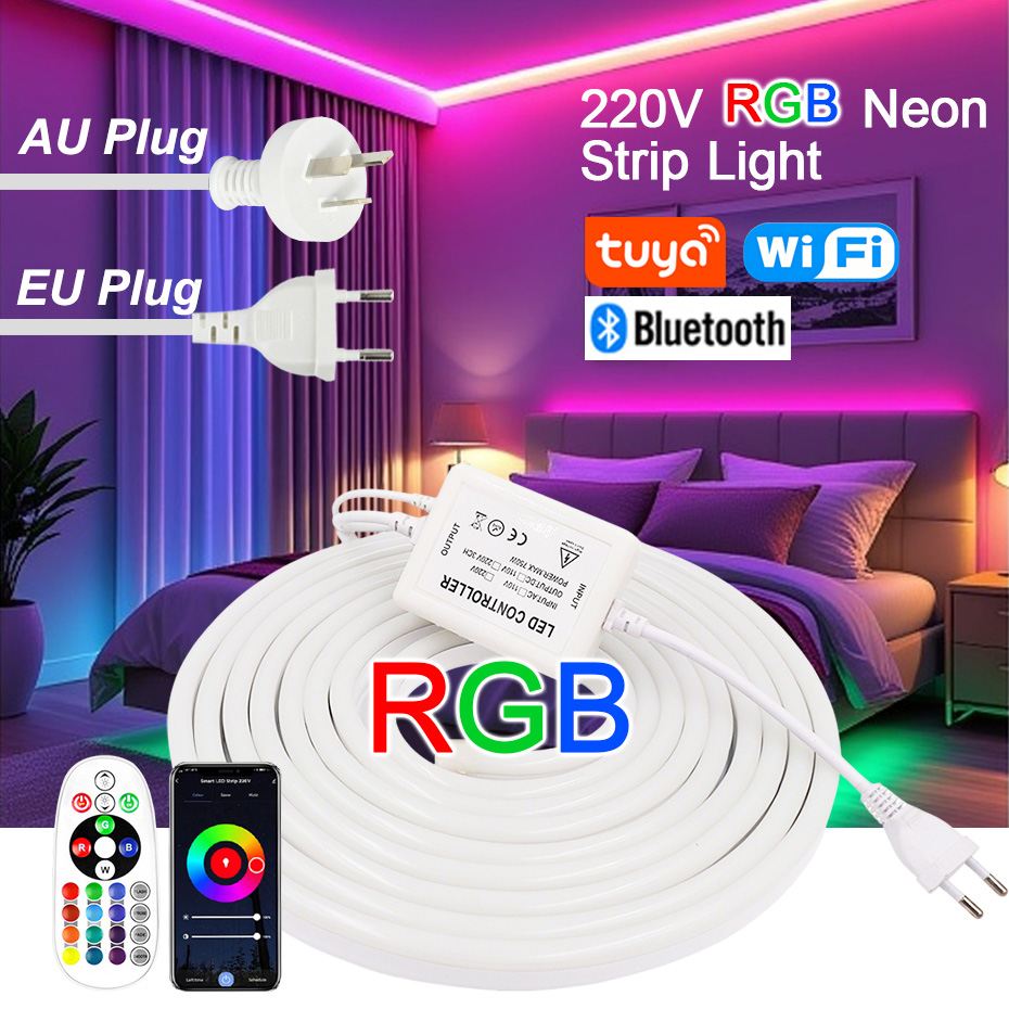 Smart Home Living Room - 220V RGB LED Neon Strip with