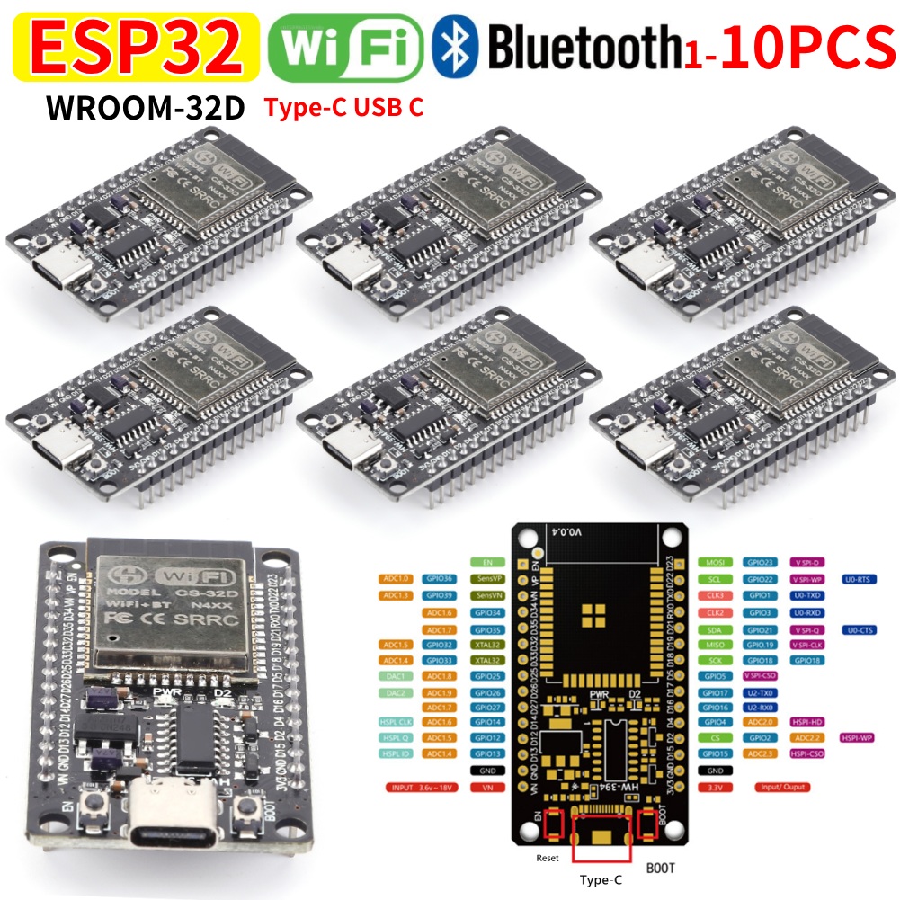 Smart Home Integration - Development Board Module WiFi+Bluetooth-compatible ESP32 WROOM-32D