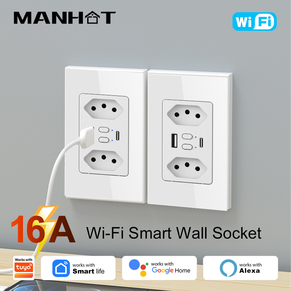 Smart Home Integration - MANHOT Wifi Smart Brazil Socket Switch