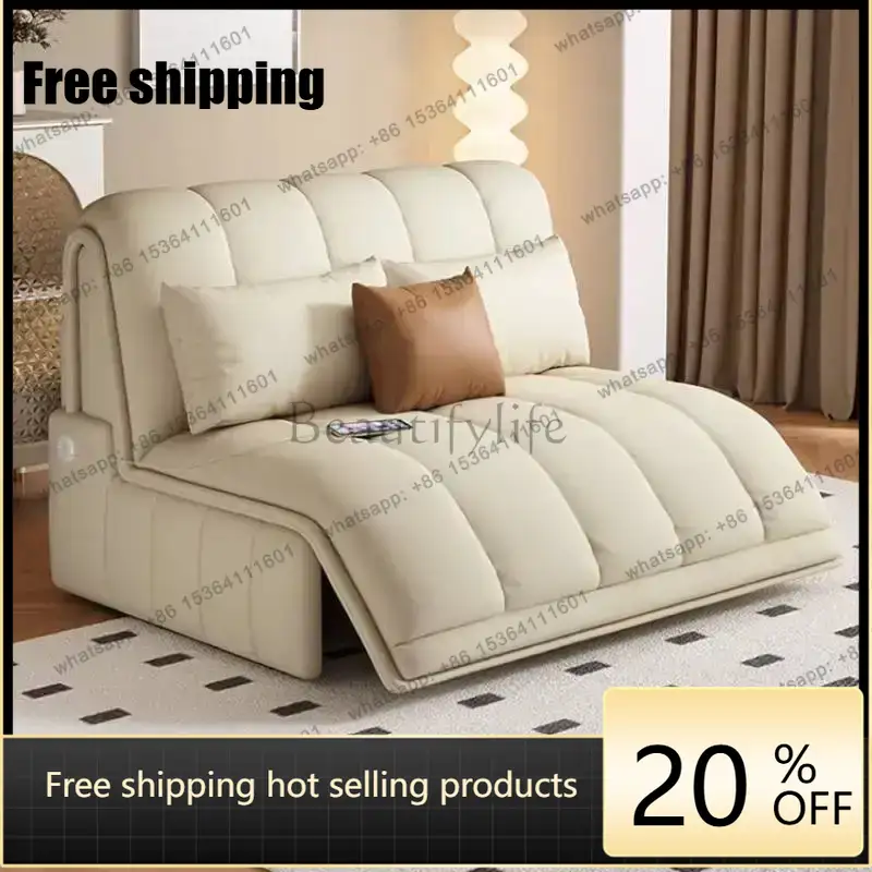 Smart Home Living Room - PGEuropean Foldable Electric Sofas Beige Designer