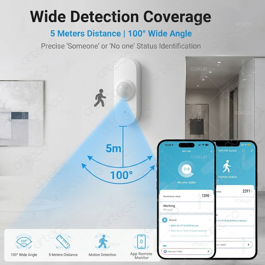 Tuya WiFi PIR Motion Brightnes - Pir Motion Sensor ulasan dan harga