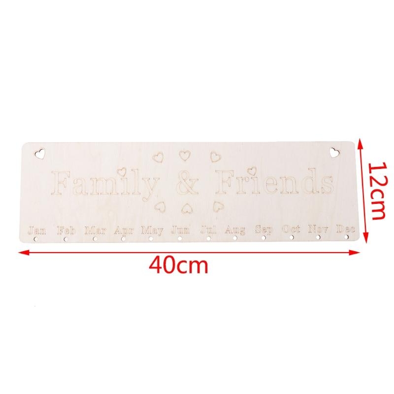 Wooden Calendar Birthday Remin - Smart Home Decor ulasan dan harga