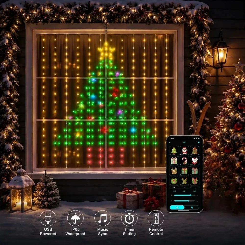 Christmas Light String LED Cur - Smart Home Decor ulasan dan harga