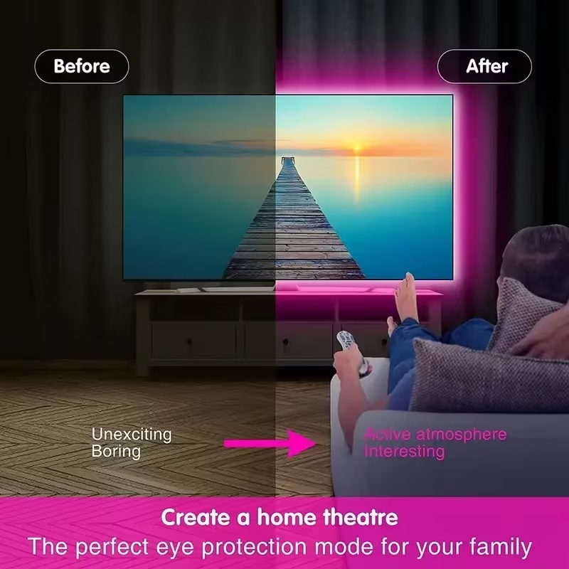 Smart RGB LED Strip Lights wit - Smart Home Living Room ulasan dan harga