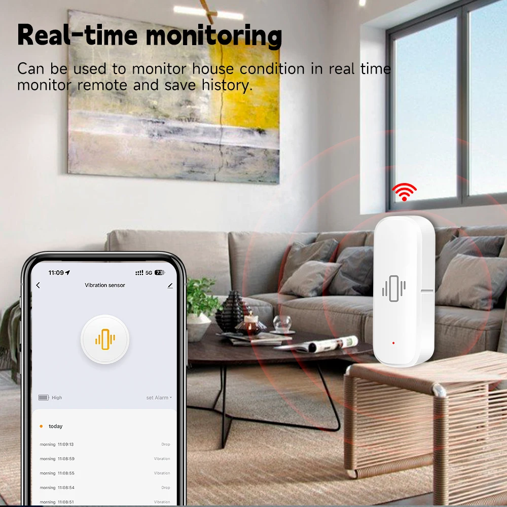 WiFi/Zigbee Smart Vibration Se - Smart Home Integration ulasan dan harga
