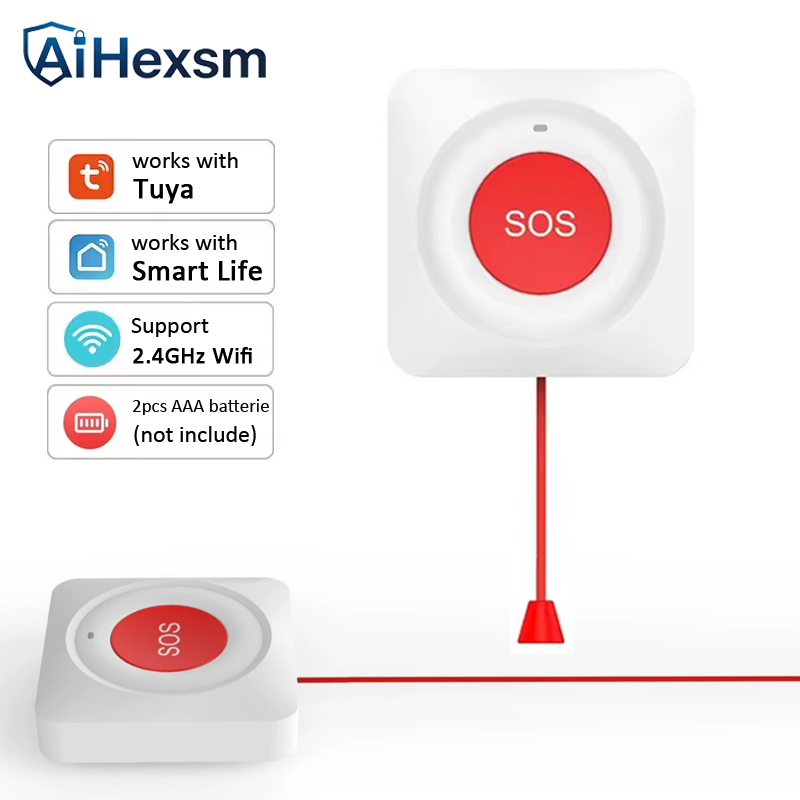 Tuya WiFi SOS Button Easy pull - Smart Elderly Home ulasan dan harga