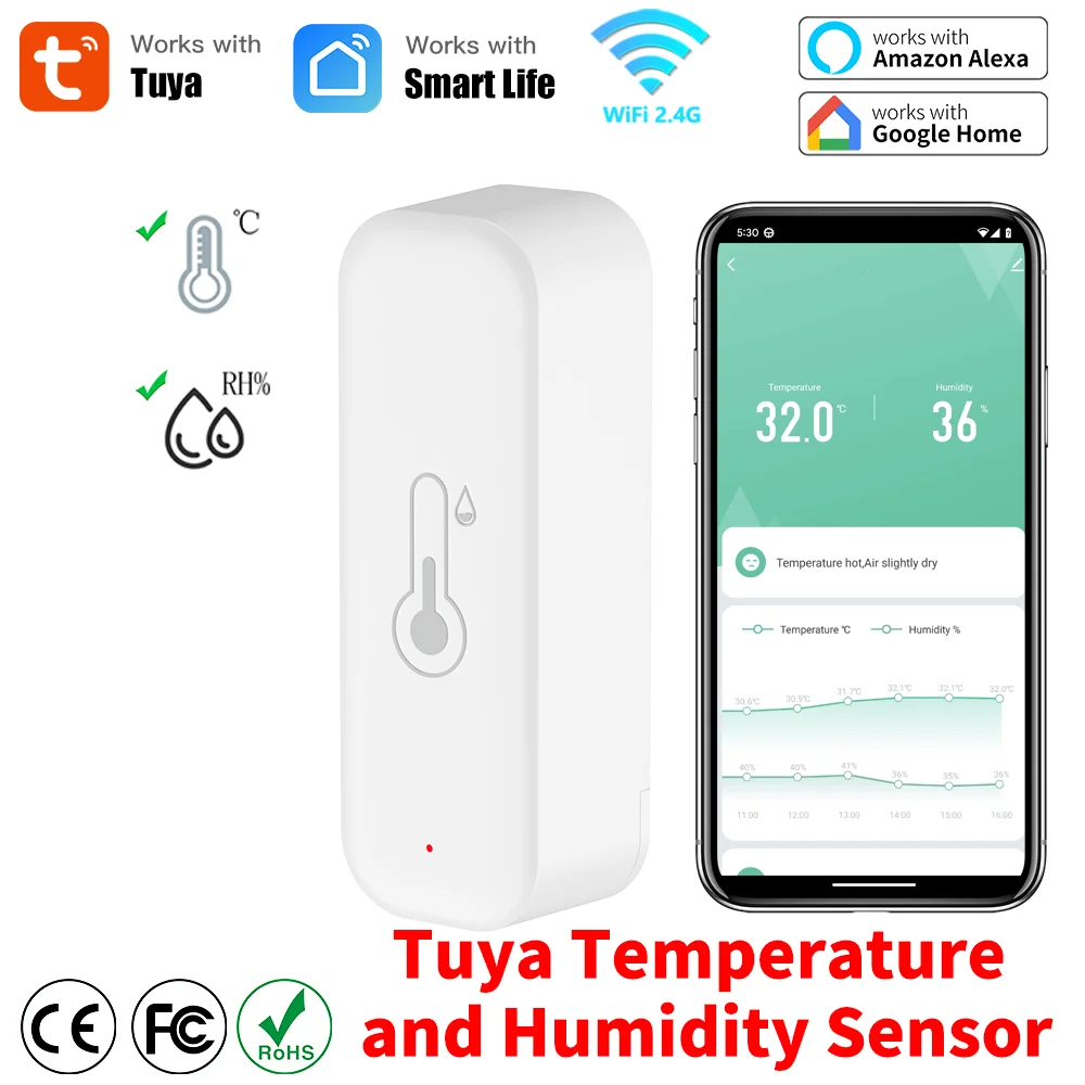 Tuya WiFi Temperature and Humi - Smart Home Design ulasan dan harga