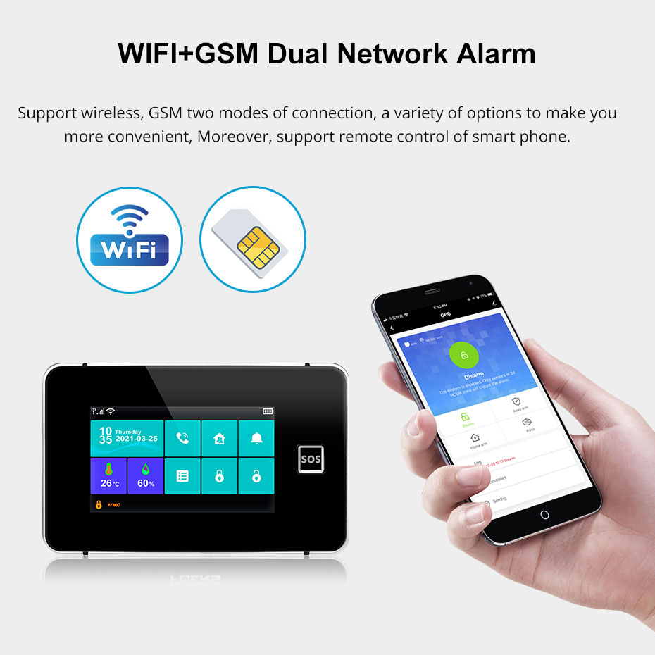 KERUI G60B WIFI GSM Alarm Syst - Smart Home Touchscreen Control Panel ulasan dan harga