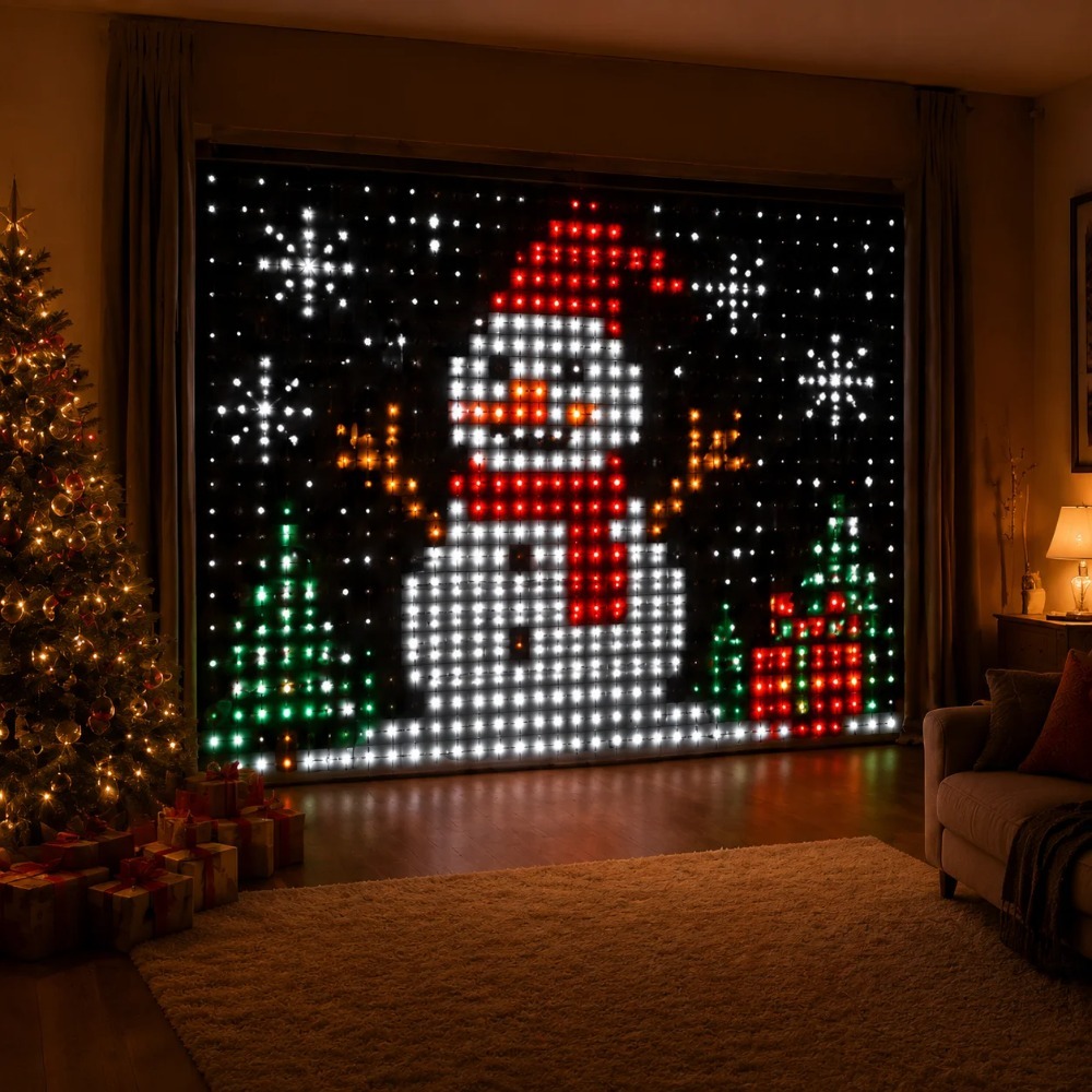 LED Pixel Curtain Lights Bluet - Smart Home Decor ulasan dan harga