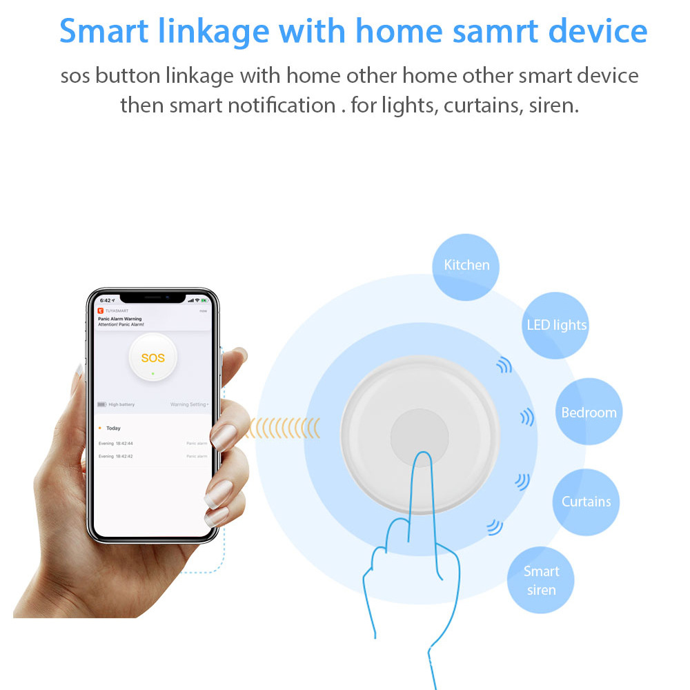 Wireless Panic Button Tuya Old - Smart Elderly Home ulasan dan harga