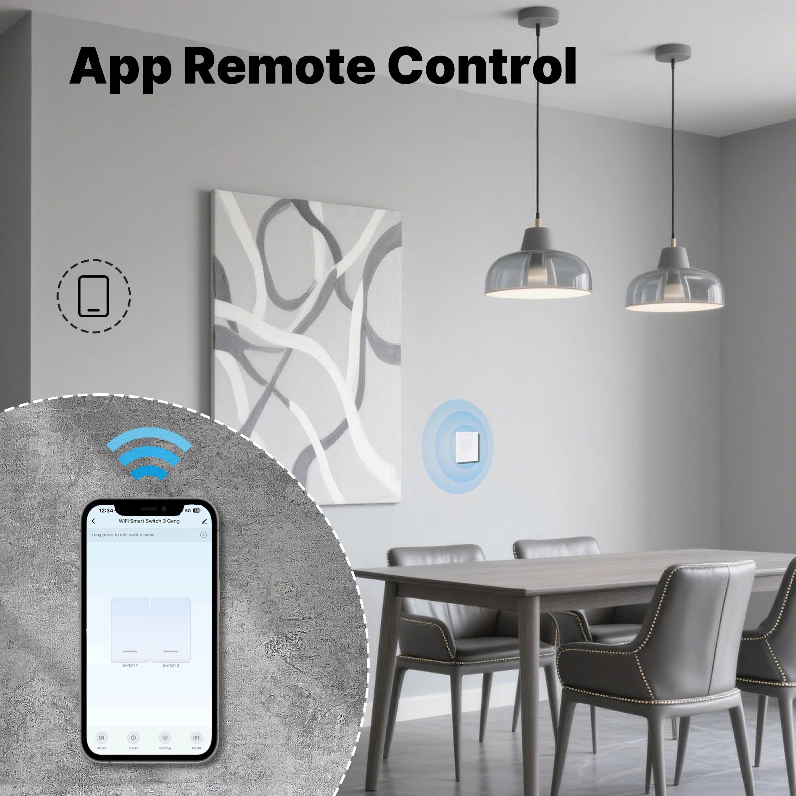 MOES WiFi+RF433 Smart Touch Sw - Smart Home Design ulasan dan harga
