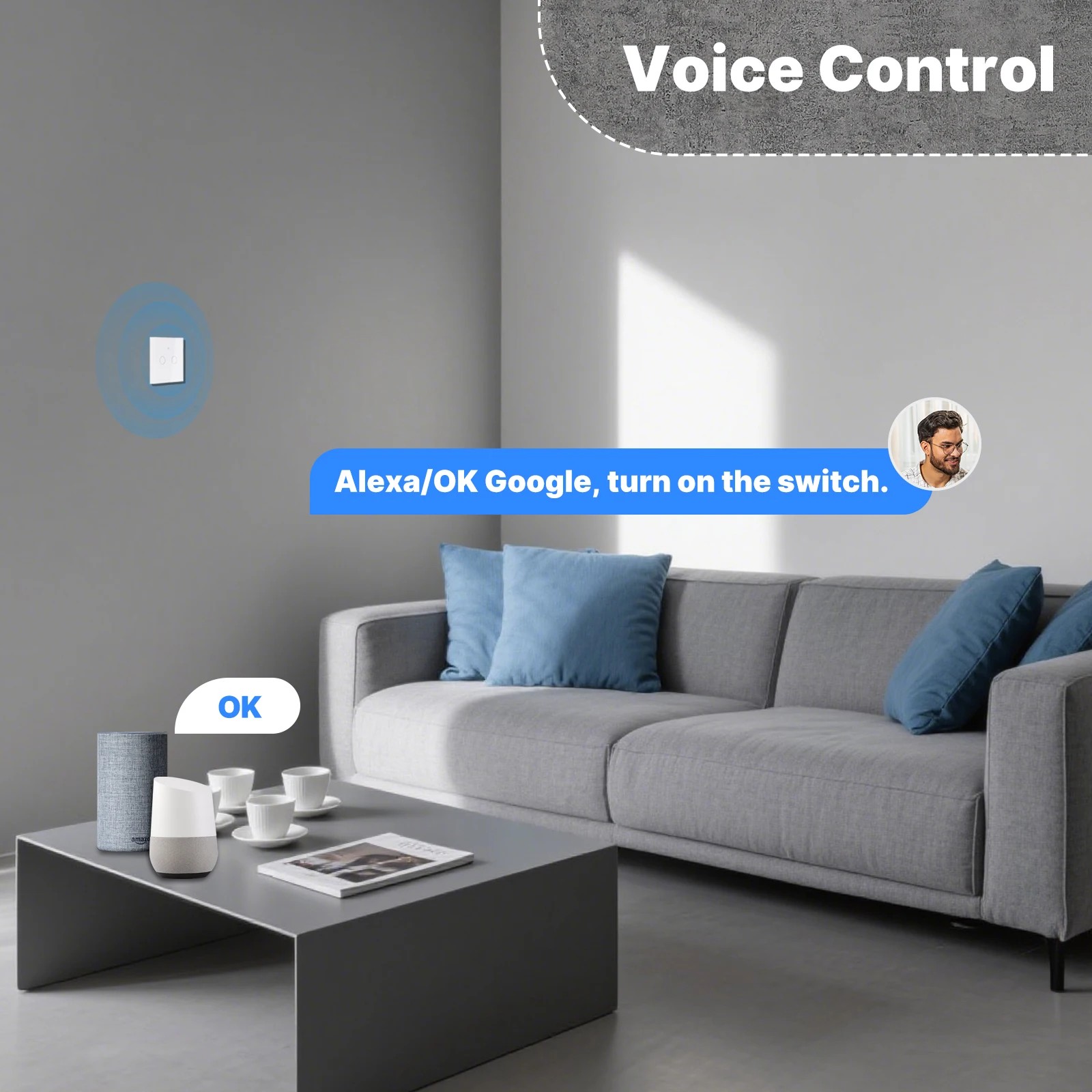 MOES WiFi+RF433 Smart Touch Sw - Smart Home Design ulasan dan harga