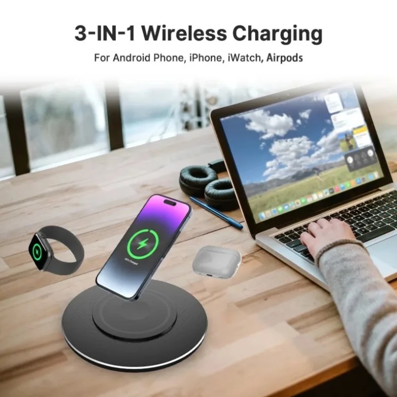 Compact 15W 3 In 1 Wireless Ch - Smart Home Design ulasan dan harga
